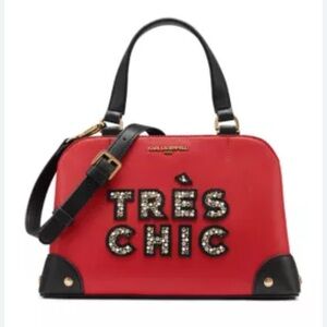 Karl Lagerfell Red and Black Très Chic Bag
